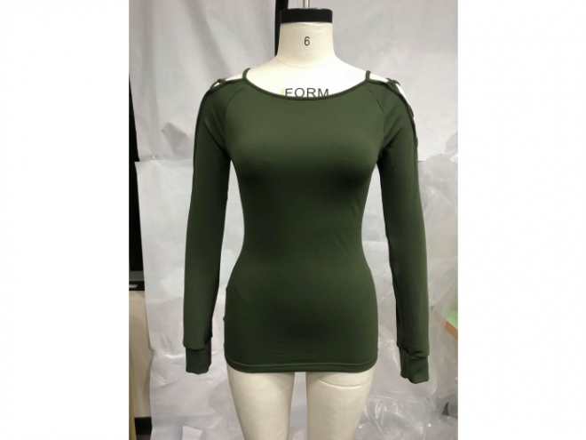 1801-TF012-47F Fashion Shirt Series (Woman) front -dark green